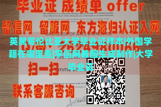 英属哥伦比亚大学毕业证样本|外国学籍在哪里查|学信网截图生成制作|大学毕业证